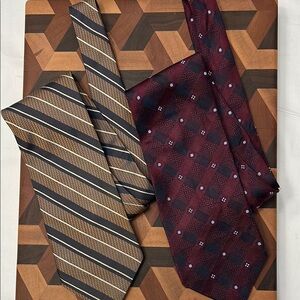 Brown and Burgundy Classic Ties Set